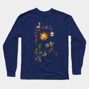 WEIRD MEDIEVAL BESTIARY WAR,KINGHT COMBATTING WITH GIANT SNAIL Long Sleeve T-Shirt